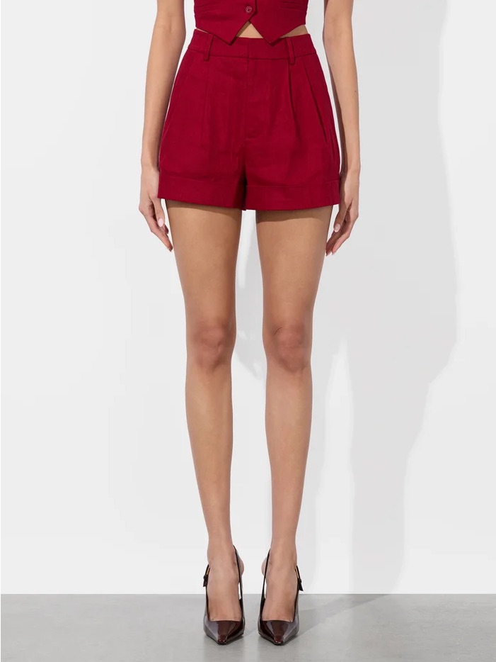 Alice + Olivia Conry Shorts, Dark Cherry